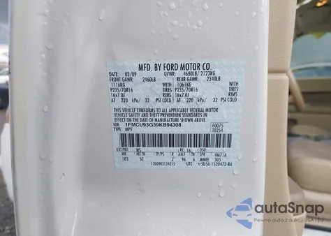 2009 Ford Escape Xlt z USA, uszkodzony, nr VIN 1FMCU93G39KB94308